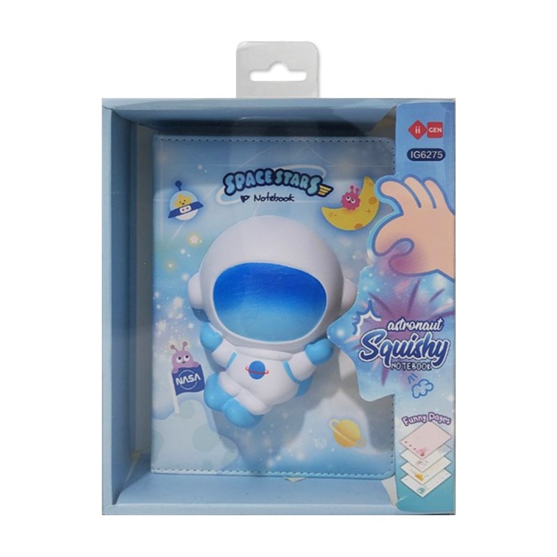 CADERNO COM CAPA SQUISHY MODELO ASTRONAUTA COM 128 FOLHAS REF: APIG6275