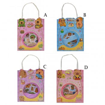 CONJUNTO DE 2 CARTELAS EM ADESIVOS COM ALÇA E CHAVEIRO MODELO CAPIVARA REF: APSZ318