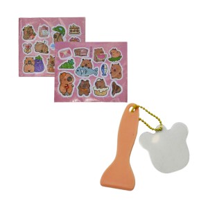 CONJUNTO DE 2 CARTELAS EM ADESIVOS COM ALÇA E CHAVEIRO MODELO CAPIVARA REF: APSZ318 CONJUNTO DE 2 CARTELAS EM ADESIVOS COM ALÇA E CHAVEIRO MODELO CAPIVARA REF: APSZ318