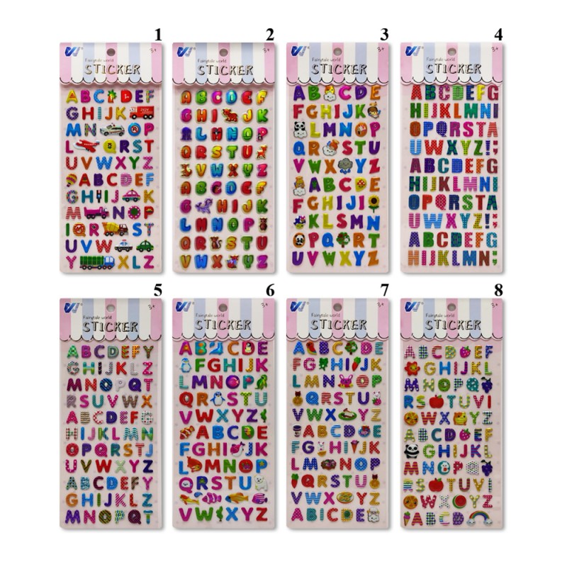 CARTELA DE ADESIVOS EM PLÁSTICO MODELO LETRAS REF: WX-YQ CARTELA DE ADESIVOS EM PLÁSTICO MODELO LETRAS REF: WX-YQ