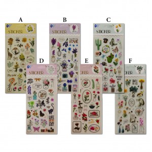 CARTELA DE ADESIVOS EM PLÁSTICO MODELO FLORES  REF: WX-FS