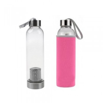 GARRAFA DE VIDRO C/ INFUSOR 550ML ROSA GARRAFA DE VIDRO C/ INFUSOR 550ML ROSA