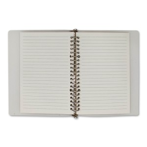 CADERNO ESPIRAL COM CAPA TRANSPARENTE A5 COM 60 FOLHAS REF: AP170901