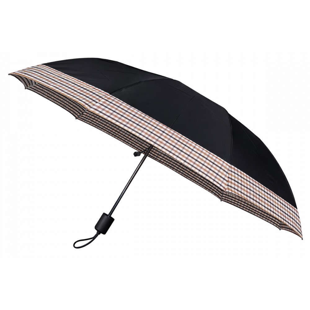 GUARDA CHUVA EM TECIDO COM BORDA XADREZ EM METAL REF: TK#026-XADREZ