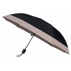 GUARDA CHUVA EM TECIDO COM BORDA XADREZ EM METAL REF: TK#026-XADREZ