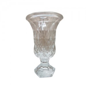 VASO DE VIDRO TRANSPARENTE 24X15CM MOD: 1