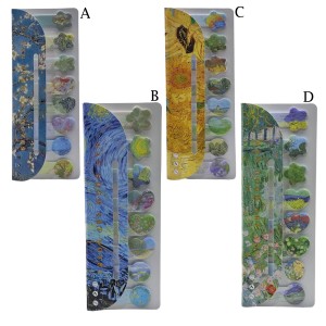 CARTELA COM 8 TIRAS DE PAPEL AUTOADESIVAS MODELO VAN GOGH COM 20 FOLHAS CADA UM REF: APYSD8815-3 CARTELA COM 8 TIRAS DE PAPEL AUTOADESIVAS MODELO VAN GOGH COM 20 FOLHAS CADA UM REF: APYSD8815-3