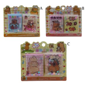MINI CADERNO COM 23 FOLHAS E ADESIVOS MODELO CAPIVARA EM PLÁSTICO REF: APXMA01 MINI CADERNO COM 23 FOLHAS E ADESIVOS MODELO CAPIVARA EM PLÁSTICO REF: APXMA01