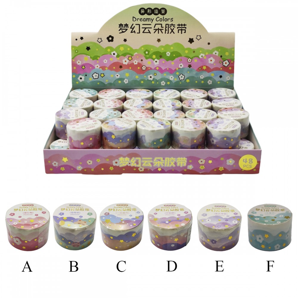 FITA ADESIVA COLORIDA MODELO ARCO-ÍRIS EM PAPEL REF: XM-JD2261-2