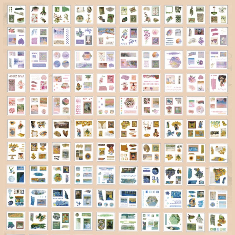 CARTELAS COM 100 UNIDADES DE ADESIVOS SORTIDOS EM PLÁSTICO REF: XM-TZ2979