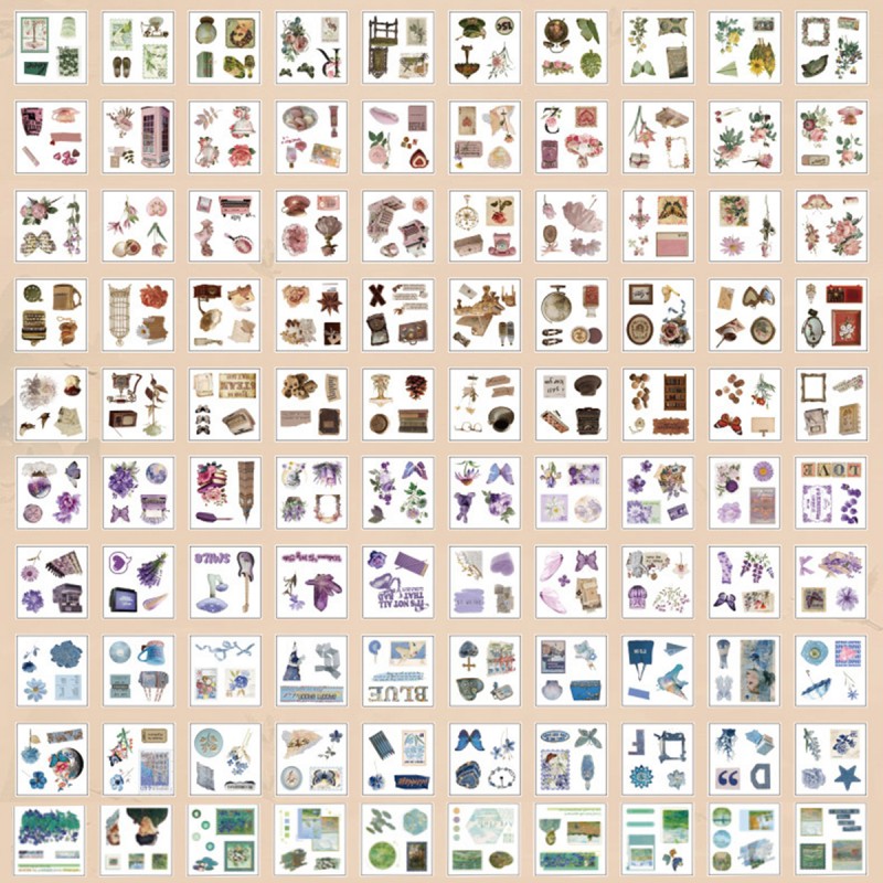 CARTELAS COM 100 UNIDADES DE ADESIVOS SORTIDOS EM PLÁSTICO REF: XM-TZ2979