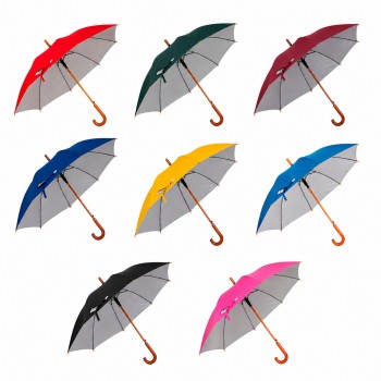 GUARDA-CHUVA COM 08 HASTES DE METAL FIXAS E TECIDO POLIÉSTER REF: AB-2007M23