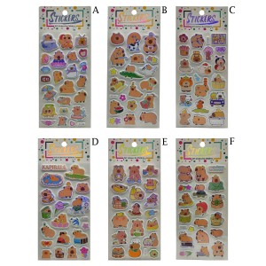CARTELA DE ADESIVOS AUTOCOLANTE EM 3D MODELO CAPIVARA EM PLÁSTICO EVA REF: APXT CARTELA DE ADESIVOS AUTOCOLANTE EM 3D MODELO CAPIVARA EM PLÁSTICO EVA REF: APXT