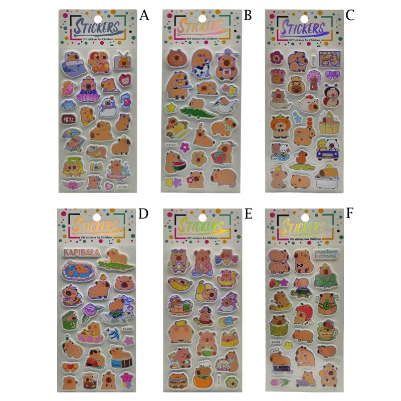 CARTELA DE ADESIVOS AUTOCOLANTE EM 3D MODELO CAPIVARA EM PLÁSTICO EVA REF: APXT CARTELA DE ADESIVOS AUTOCOLANTE EM 3D MODELO CAPIVARA EM PLÁSTICO EVA REF: APXT