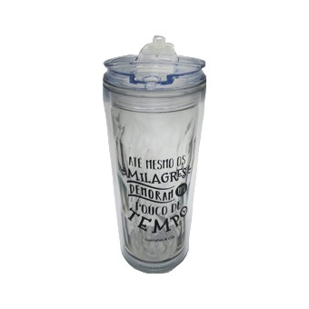 COPO EM PLÁSTICO CINZA 450ML