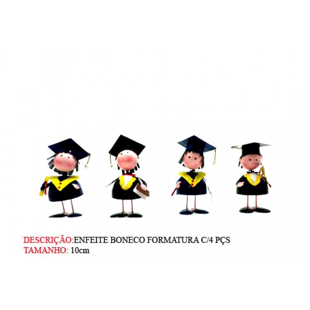 ENFEITE BONECO FORMATURA C/4 PCS
