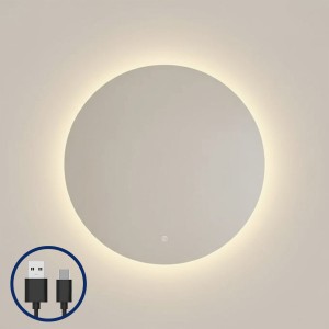 ESPELHO REDONDO COM LED EM PLASTICO 50CM REF: 6229