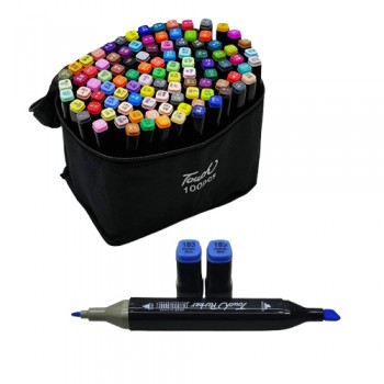 KIT COM 100 CANETAS MARCADORAS DE PONTA DUPLA PROFISSIONAL REF: WH-MKB100 KIT COM 100 CANETAS MARCADORAS DE PONTA DUPLA PROFISSIONAL REF: WH-MKB100