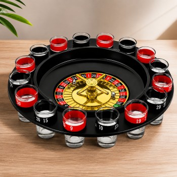 JOGO DRINKS ROLETA COM 16 COPOS SHOT DE VIDRO REF: 1492 JOGO DRINKS ROLETA COM 16 COPOS SHOT DE VIDRO REF: 1492