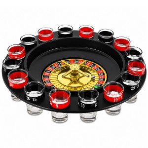 JOGO DRINKS ROLETA COM 16 COPOS SHOT DE VIDRO REF: 1492