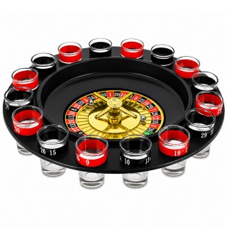 JOGO DRINKS ROLETA COM 16 COPOS SHOT DE VIDRO REF: 1492