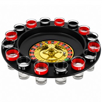 JOGO DRINKS ROLETA COM 16 COPOS SHOT DE VIDRO REF: 1492