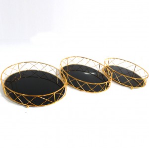 BANDEJA ESPELHADA 3PCS METAL BANDEJA ESPELHADA 3PCS METAL