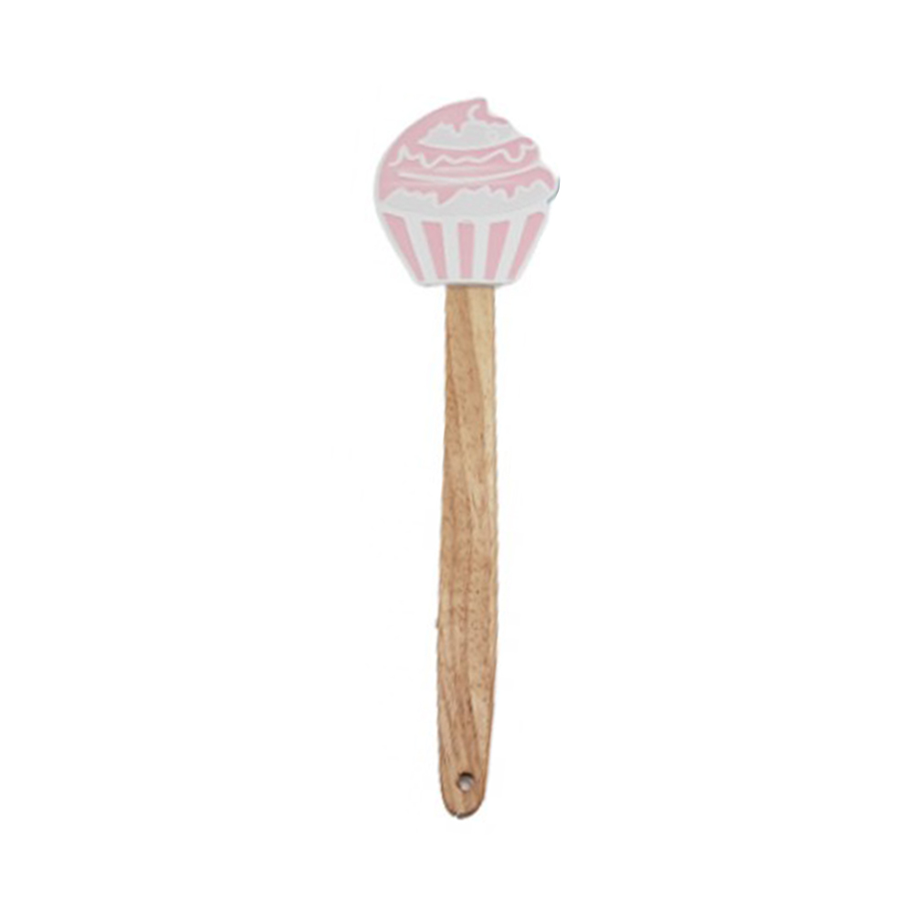 ESPATULA CUPCAKE BAMBU  COR: BRANCO COM ROSA CLARO