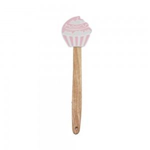 ESPATULA CUPCAKE BAMBU  COR: BRANCO COM ROSA CLARO