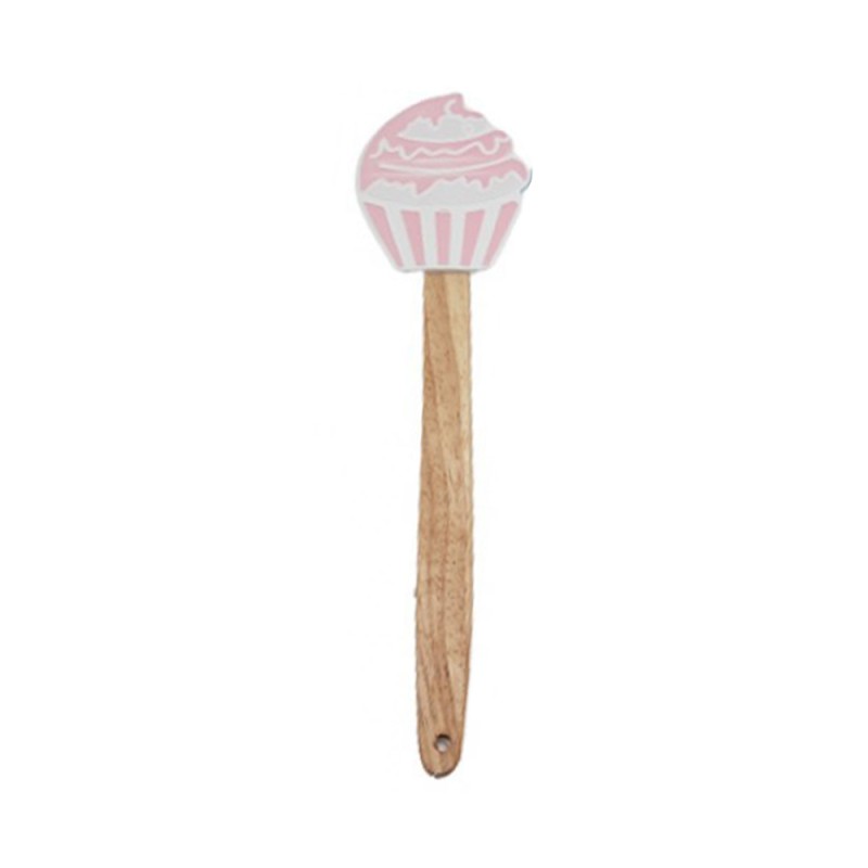 ESPATULA CUPCAKE BAMBU  COR: BRANCO COM ROSA CLARO