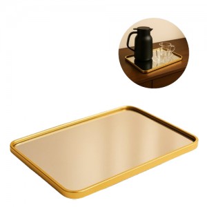 BANDEJA ESPELHADA DECORATIVA DOURADA REF: 6362 BANDEJA ESPELHADA DECORATIVA DOURADA REF: 6362