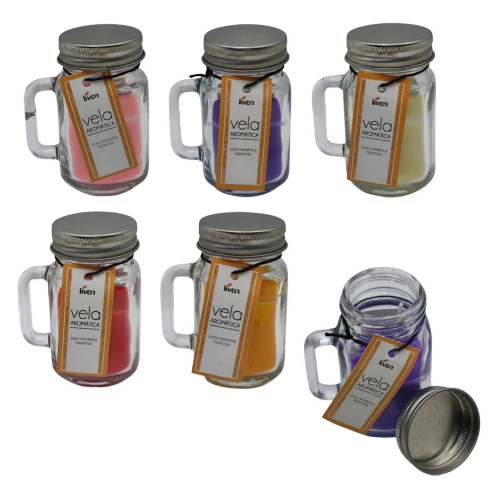 VELA PARAFINA COM POTE DE VIDRO REF: 6643