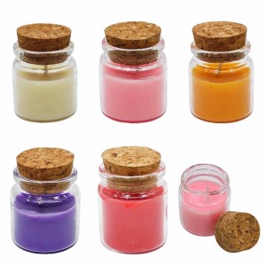 VELA PARAFINA COM POTE DE VIDRO E ROLHA REF: 6645