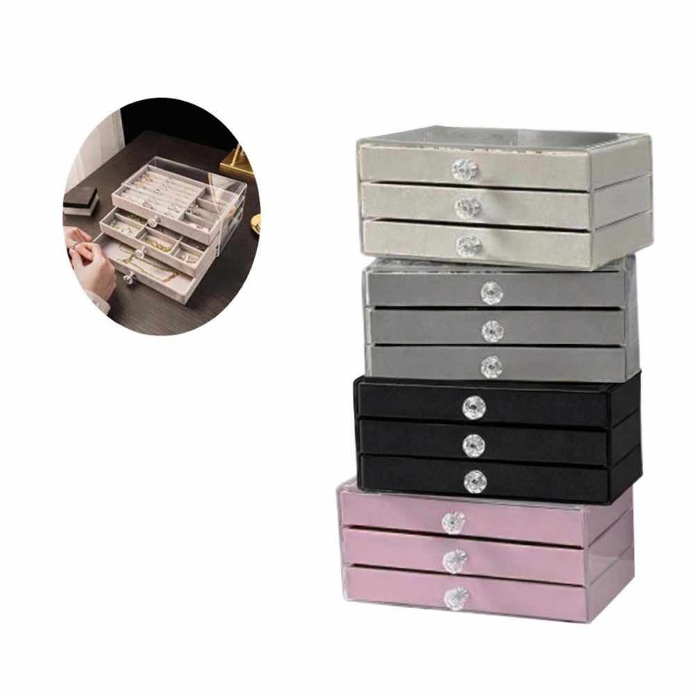 ESTOJO PORTA JOIAS COM GAVETAS ORGANIZADORAS EM ARCRÍLICO REF: 6727