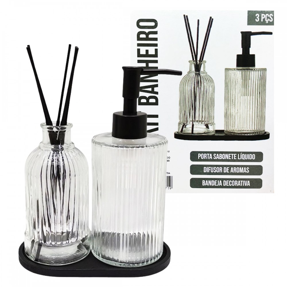 DISPENSER DE SABONETE COM DIFUSOR DE VIDRO REF: 7071