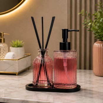 DISPENSER DE SABONETE E DIFUSORDE AROMAS DE VIDRO 400ML REF: 7072