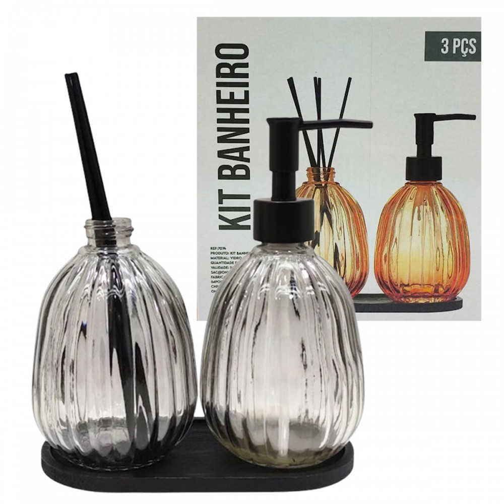 DISPENSER DE SABONETE COM DIFUSOR DE VIDRO REF: 7074