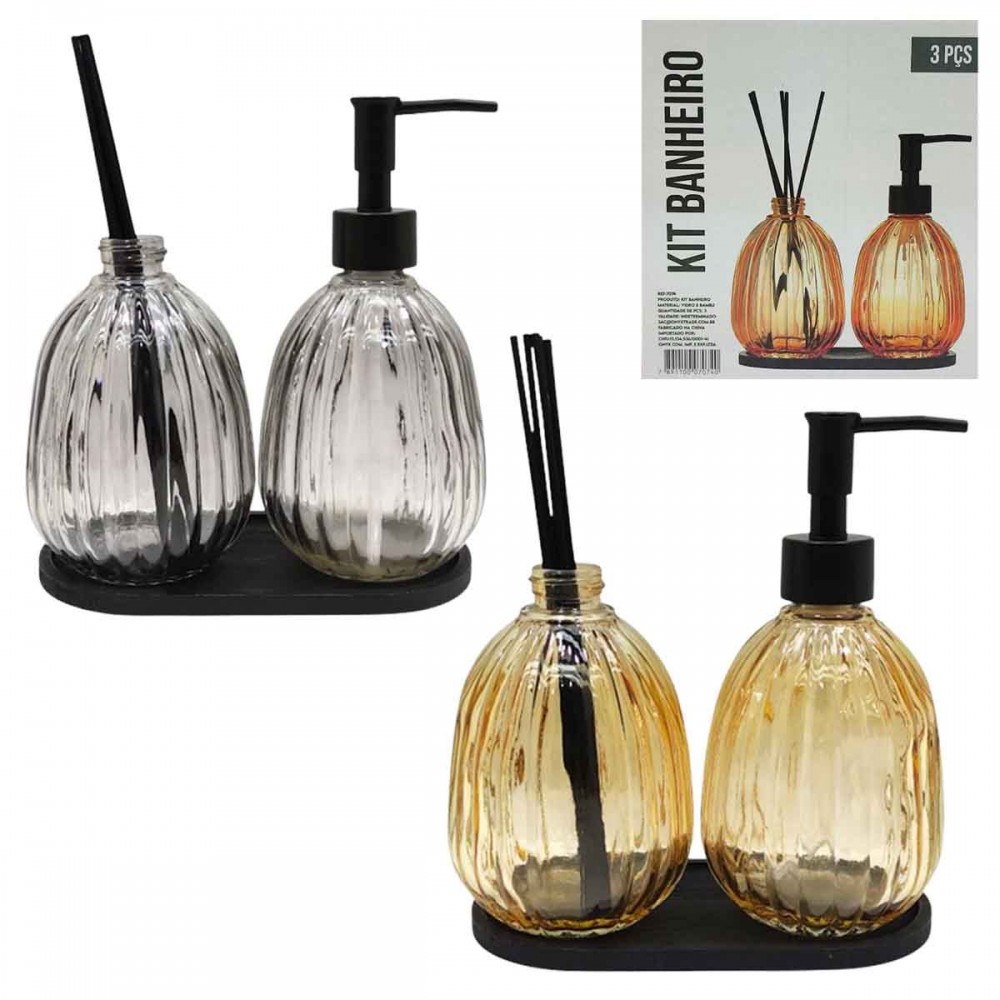 DISPENSER DE SABONETE COM DIFUSOR DE VIDRO REF: 7074