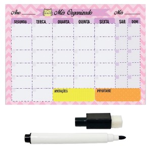 PLANEJADOR MÊS ORGANIZADO EM METAL 40X29CM REF: MP-15