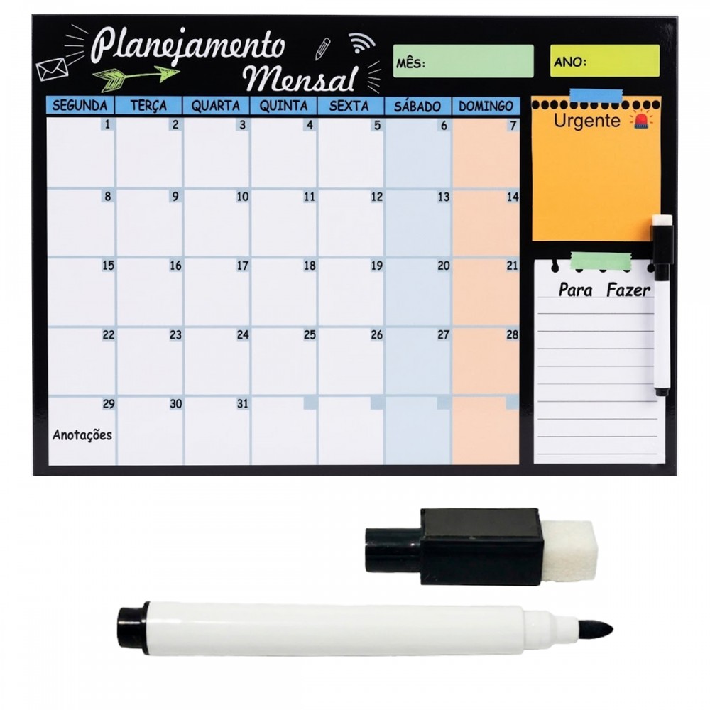 QUADRO PLANEJADOR DE METAL COM CANETA REF: MP-24