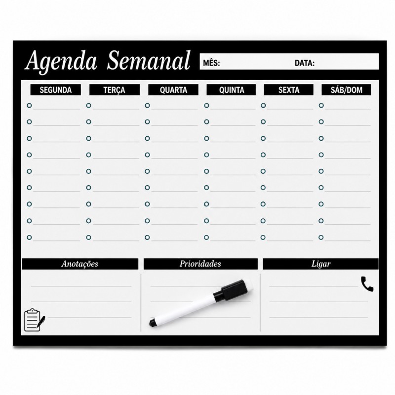 PLANEJADOR AGENDA SEMANAL  REF: MP55