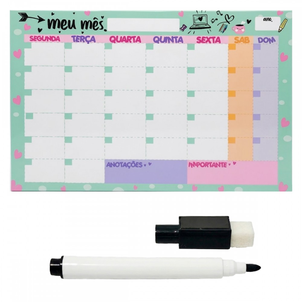 QUADO PLANEJADOR DE METAL COM CANETA REF: PG-16