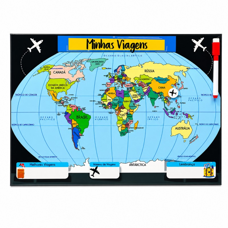 PLANEJADOR MINHAS VIAGENS DE METAL REF: VM01 PLANEJADOR MINHAS VIAGENS DE METAL REF: VM01