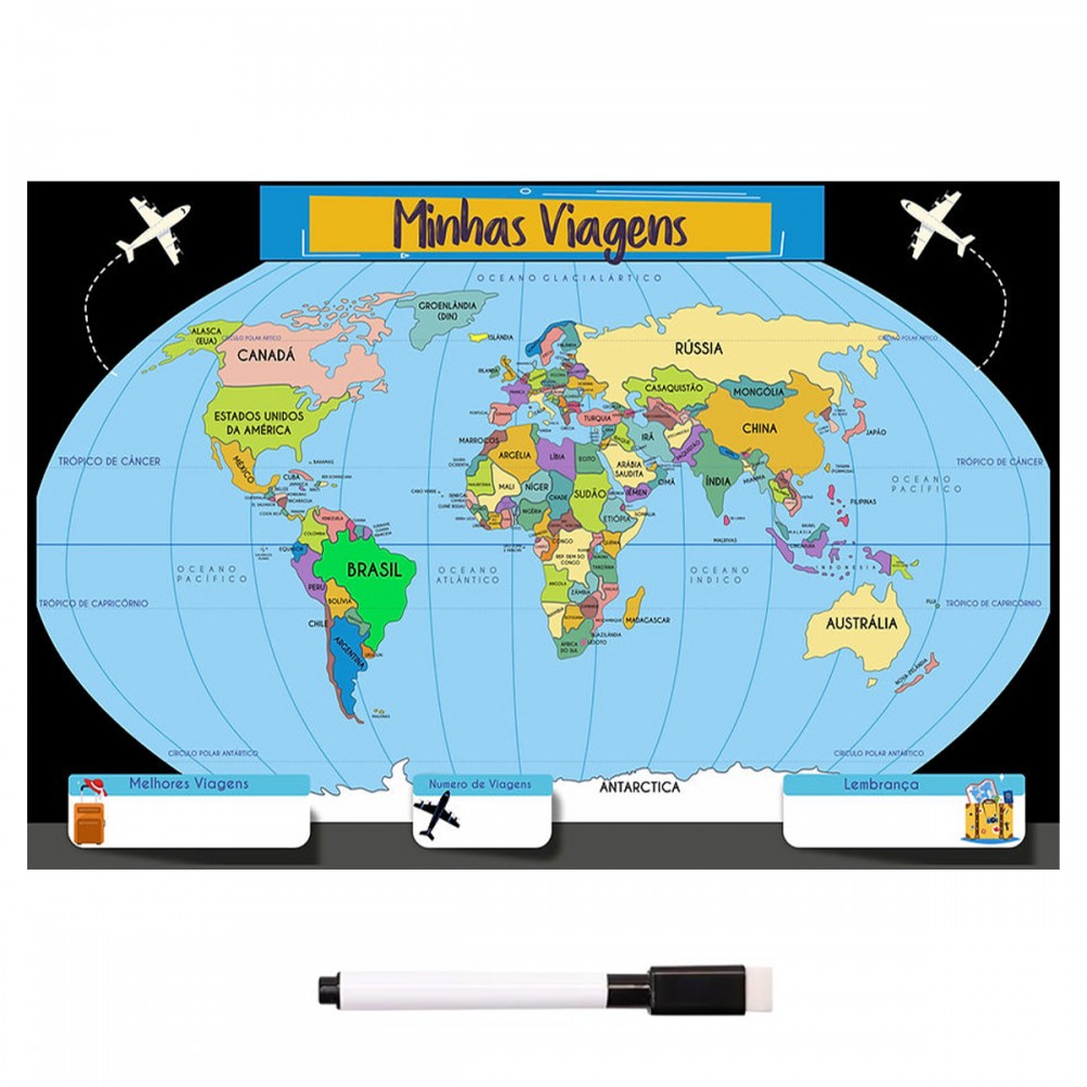 PLANNER MINHAS VIAGENS 40X60CM REF: VG 01