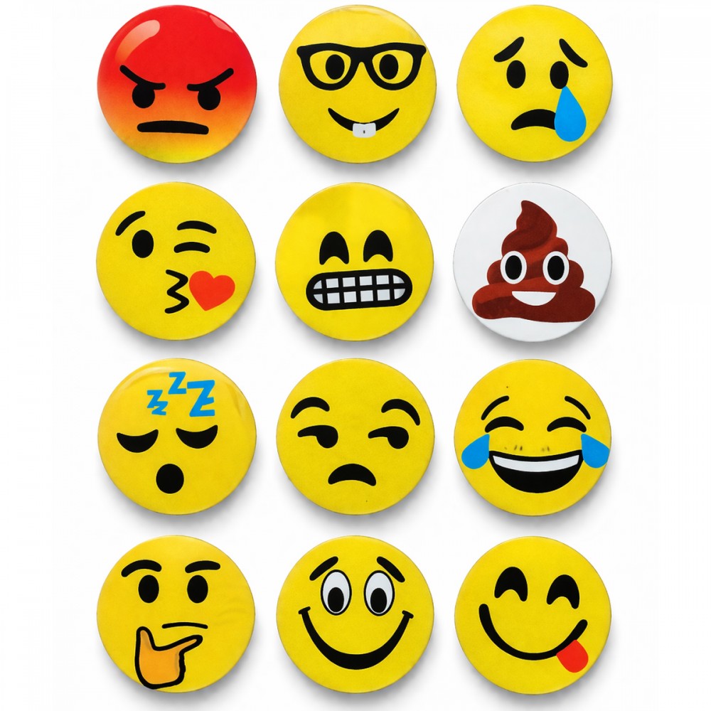 IMÃ DE METAL MODELO EMOJIS COM 12 PEÇAS  REF: IM00