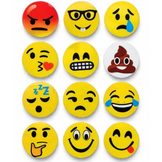 IMÃ DE METAL MODELO EMOJIS COM 12 PEÇAS  REF: IM00