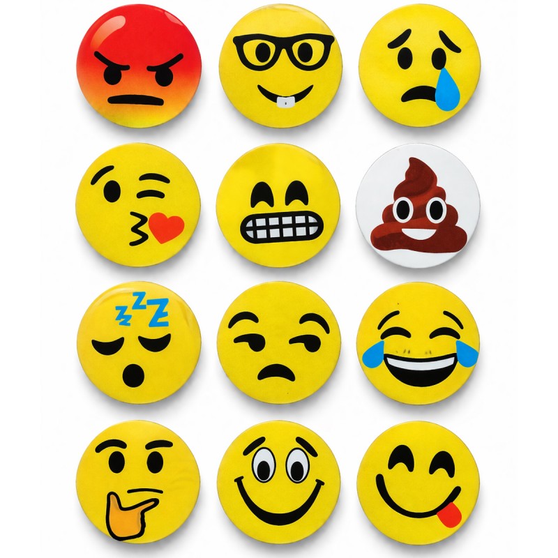 IMÃ DE METAL MODELO EMOJIS COM 12 PEÇAS  REF: IM00