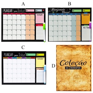 QUADRO PLANEJADOR DE METAL COM CANETA REF: Q-123 QUADRO PLANEJADOR DE METAL COM CANETA REF: Q-123