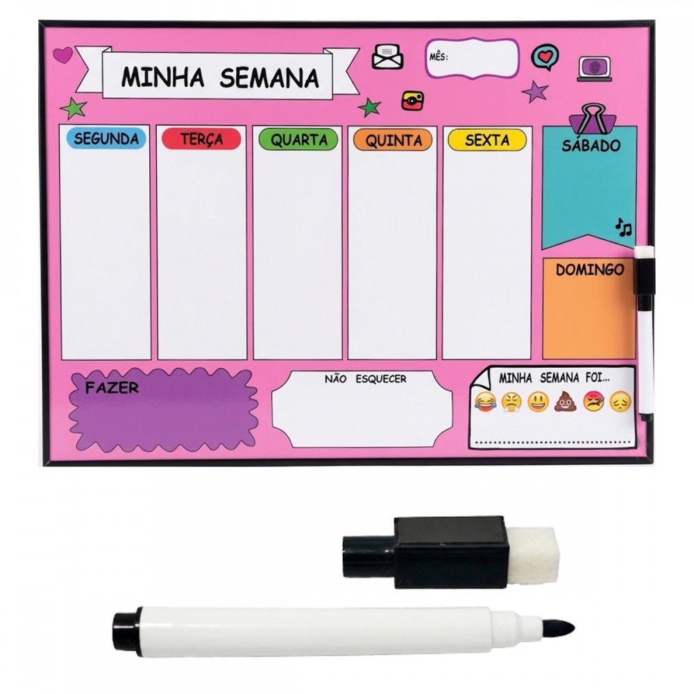 PLANEJADOR MINHA SEMANA ROSA  REF: MP-05