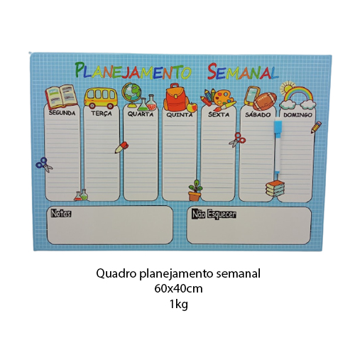 PLANEJADOR SEMANAL 60X40CM REF: PG-09
